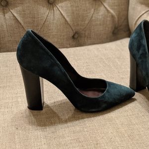 Teal suede heels